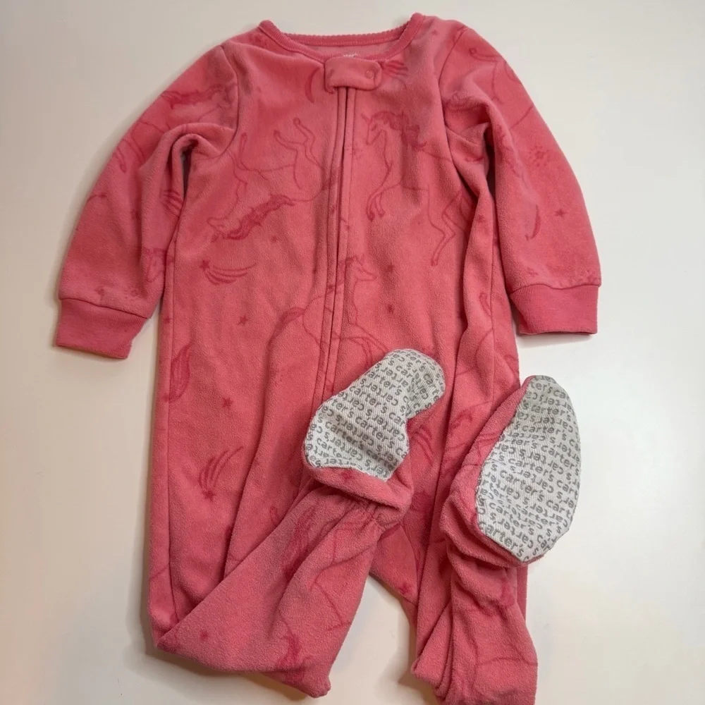 Carter's Pink Unicorn Footie Onesie